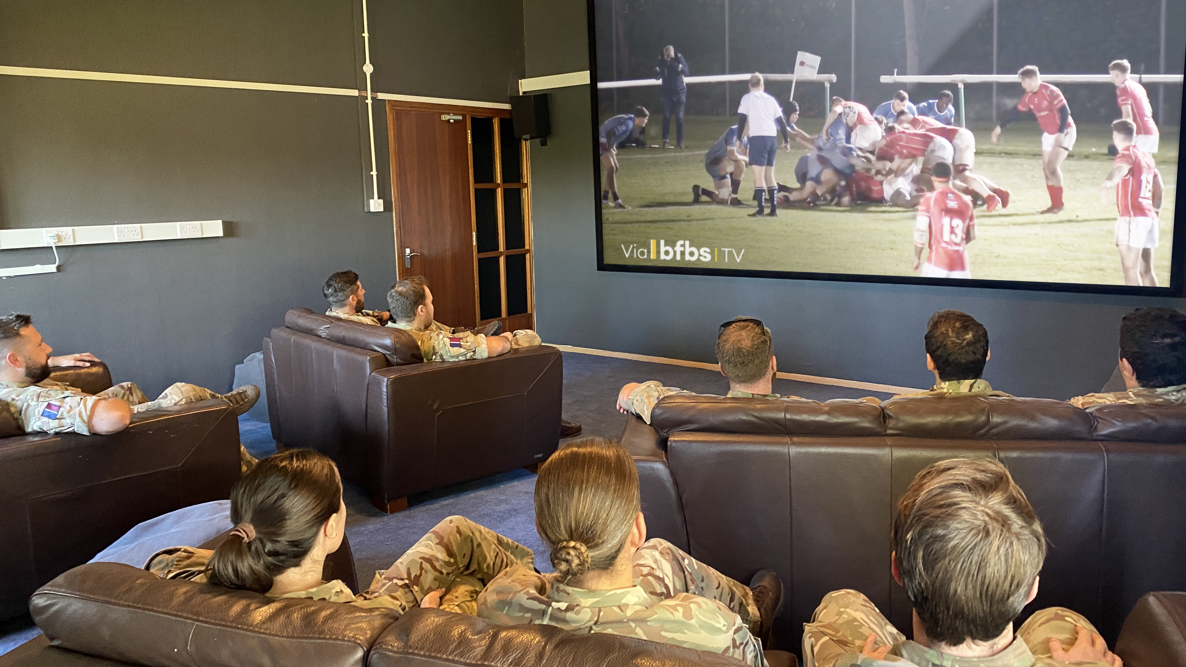 British Armed Forces personnel watching BFBS TV in Cyprus. 