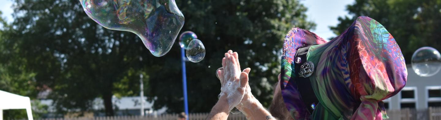 Person with bubble